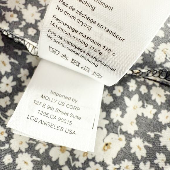 MOLLY BRACKEN | Black White Ditzy Mini Print Floral Dress High Low Hem | Size XL - Picture 11 of 12